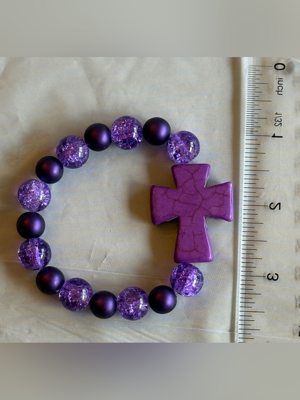 Handmade Beaded Cross Stretch Bracelets Choice of 5 Colors BTJ - Picture 4 of 7